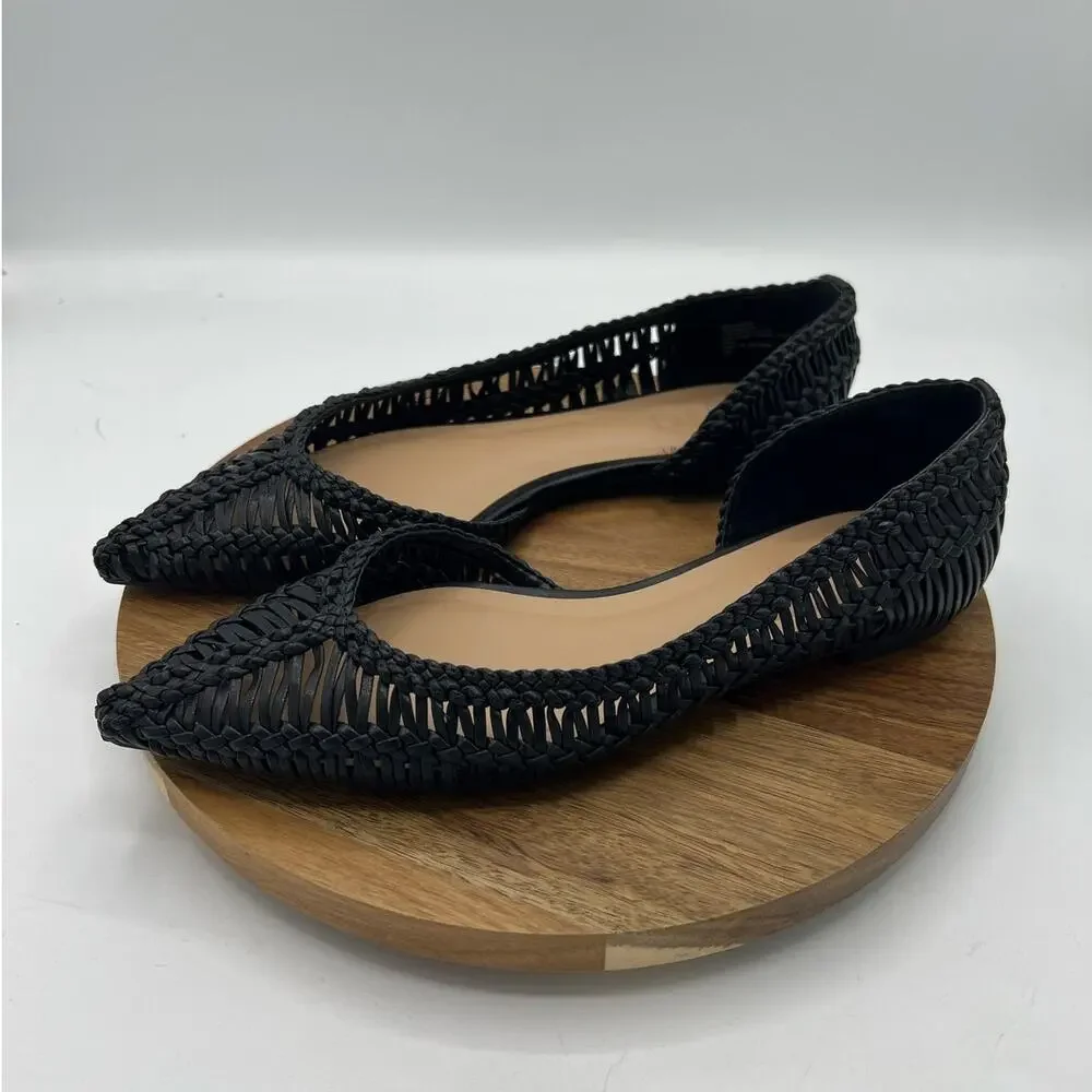 INC Abron Black Woven Flats - Women's Size 11 Ballet Slip-On - Picture 3 of 8